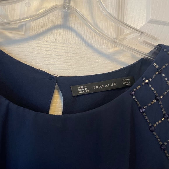 Zara navy shift mini dress - Picture 3 of 7